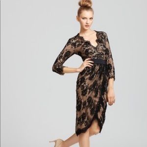 Tadashi Shoji Black Lace Illusion Dress